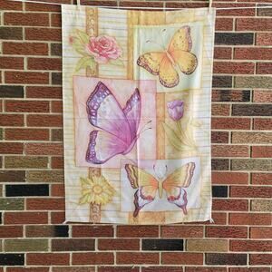 Butterflies and Flowers Spring porch Banner Flag Window décor 28' X 40"